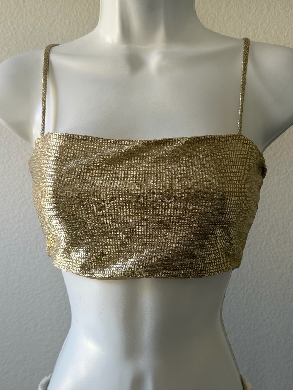 12th Tribe NWT Gold Metallic Crop‎ Top Size Small